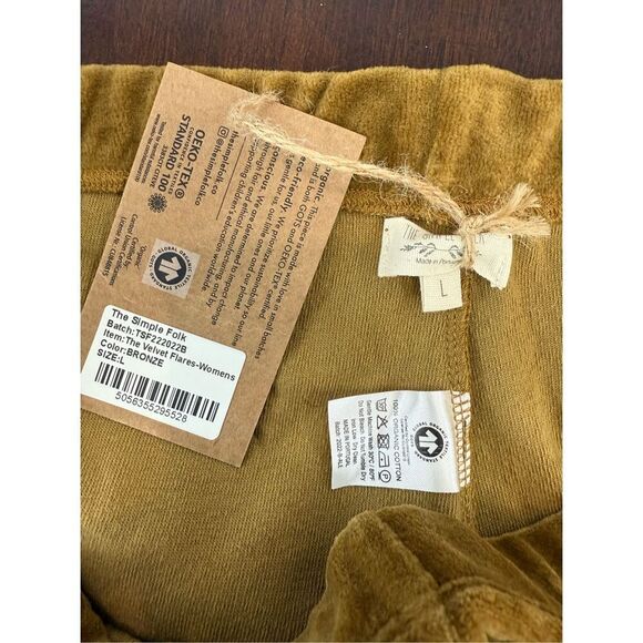 NWT The Simple Folk Organic Cotton Velvet Flares: Bronze - Picture 8 of 10